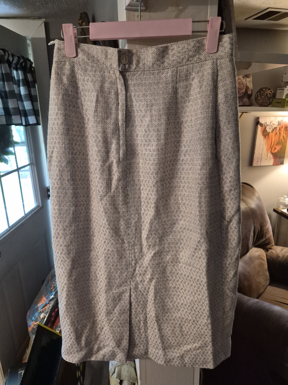 Condor Brand Classic Neutral Tweed Pencil Skirt - Women